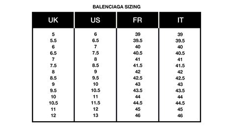 balenciaga size guide.